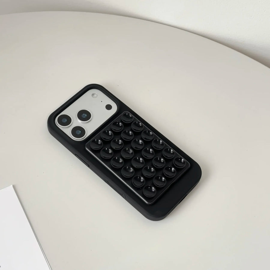 ZEZE black bubble suction phone case grip