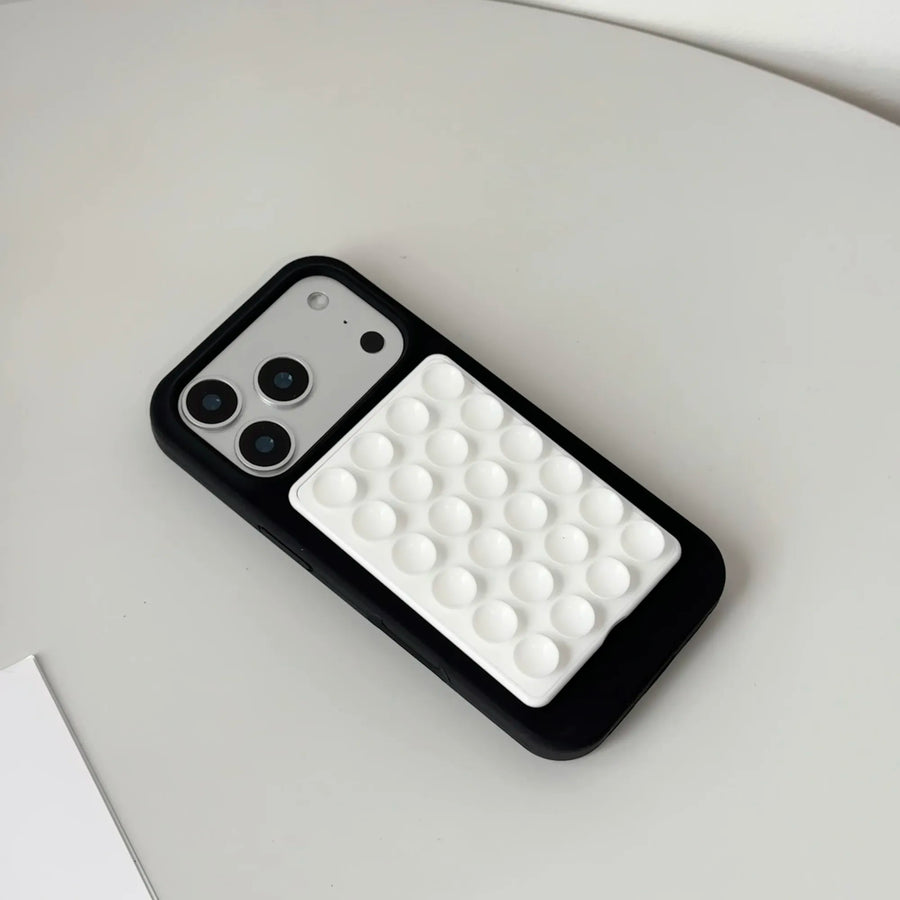 ZEZE white bubble suction phone case grip