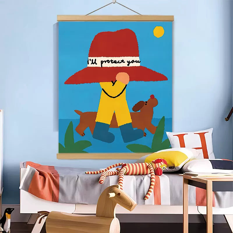 ZEZE I’ll Protect You art print displayed in a bedroom